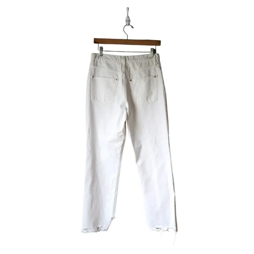Free People We The Free Tapered‎ Baggy Boyfriend Jeans Chalk White sz 26